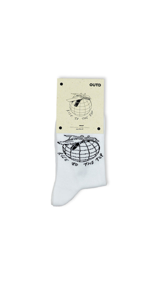 ‘’Rise to the top’’ white socks