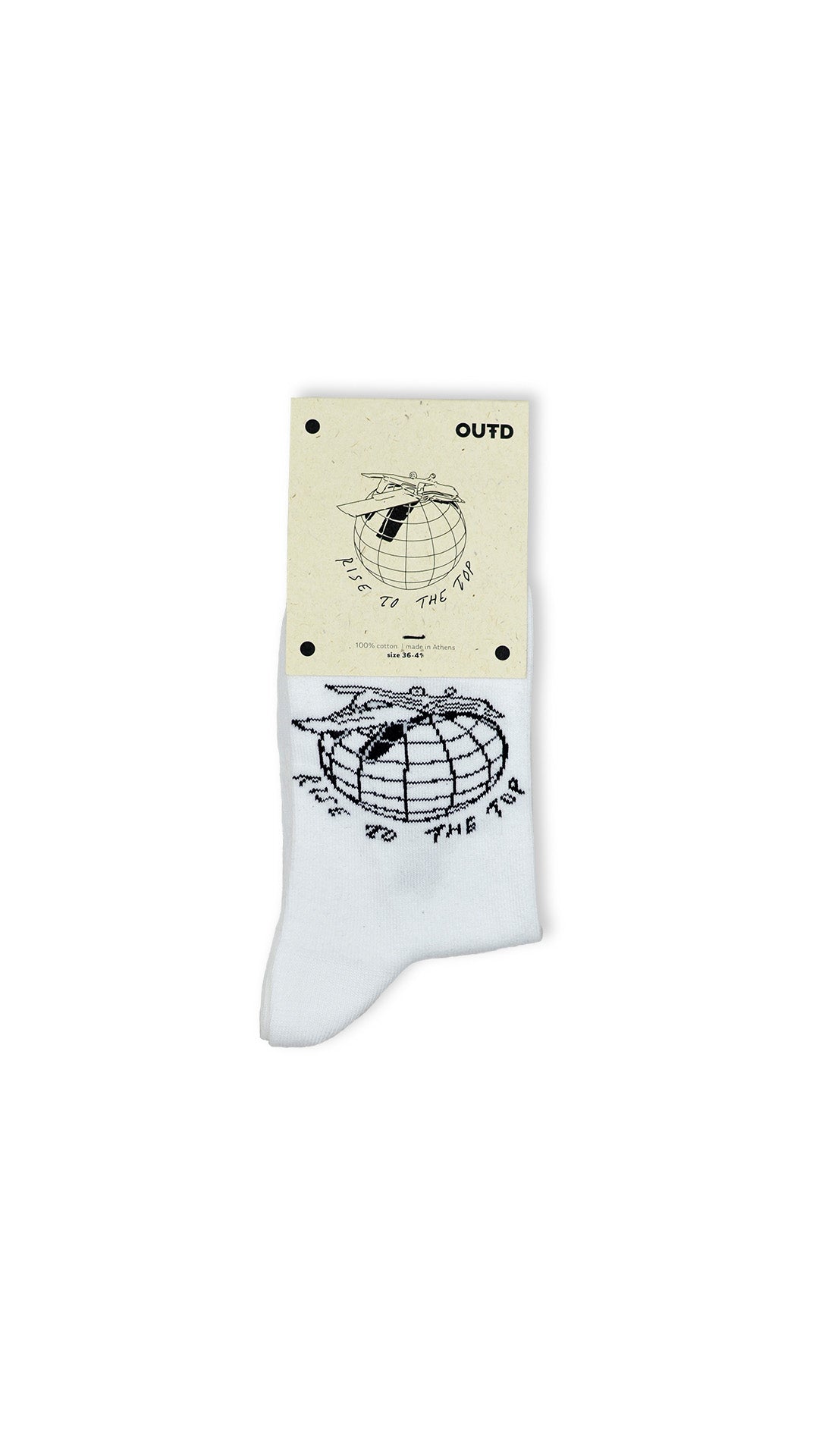 ‘’Rise to the top’’ white socks